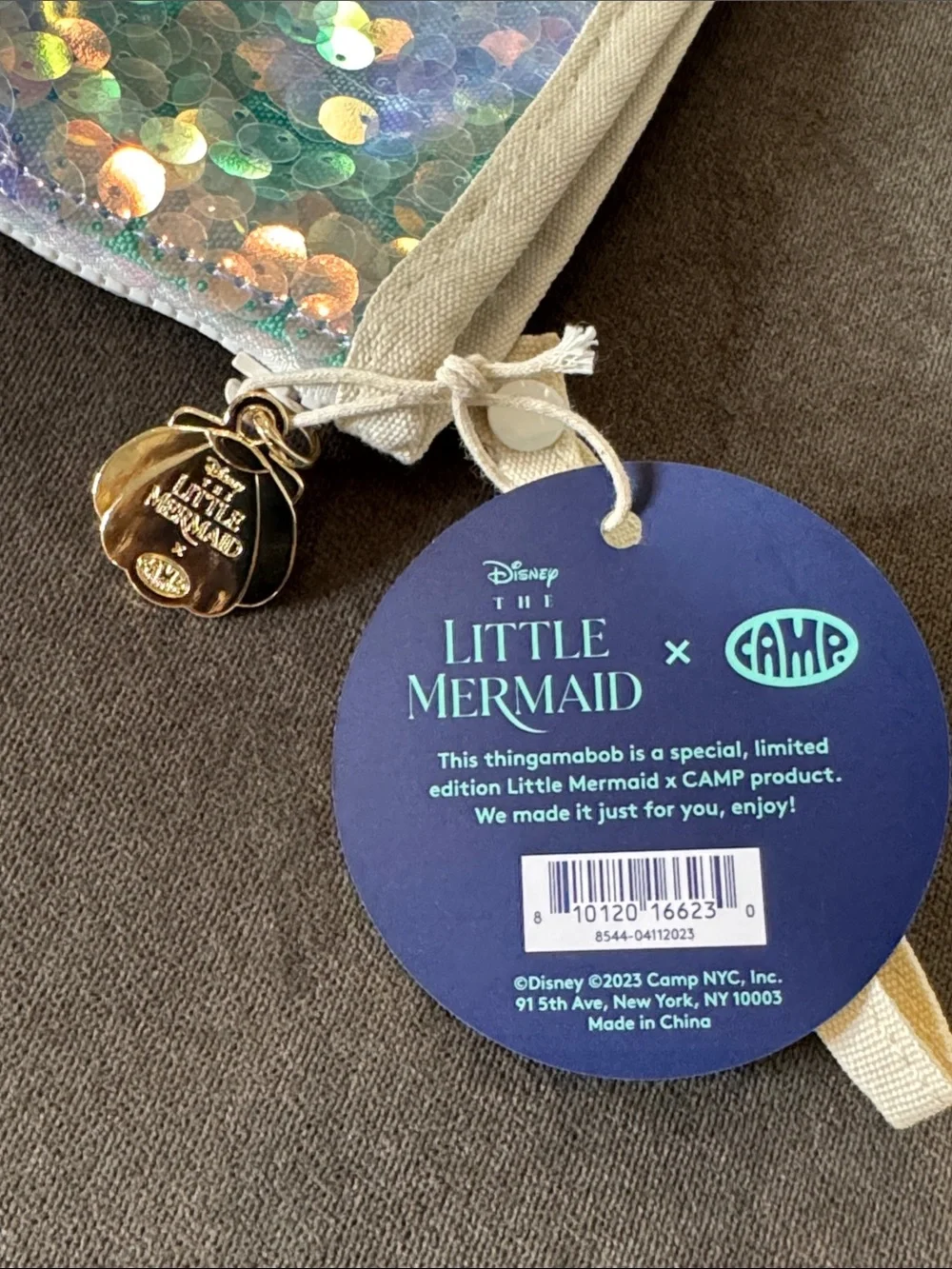 Disney The Little Mermaid x CAMP Sequined Kids Zipper Clutch Pouch Bag RARE NWT
